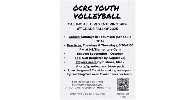 OCRC Youth Volleyball